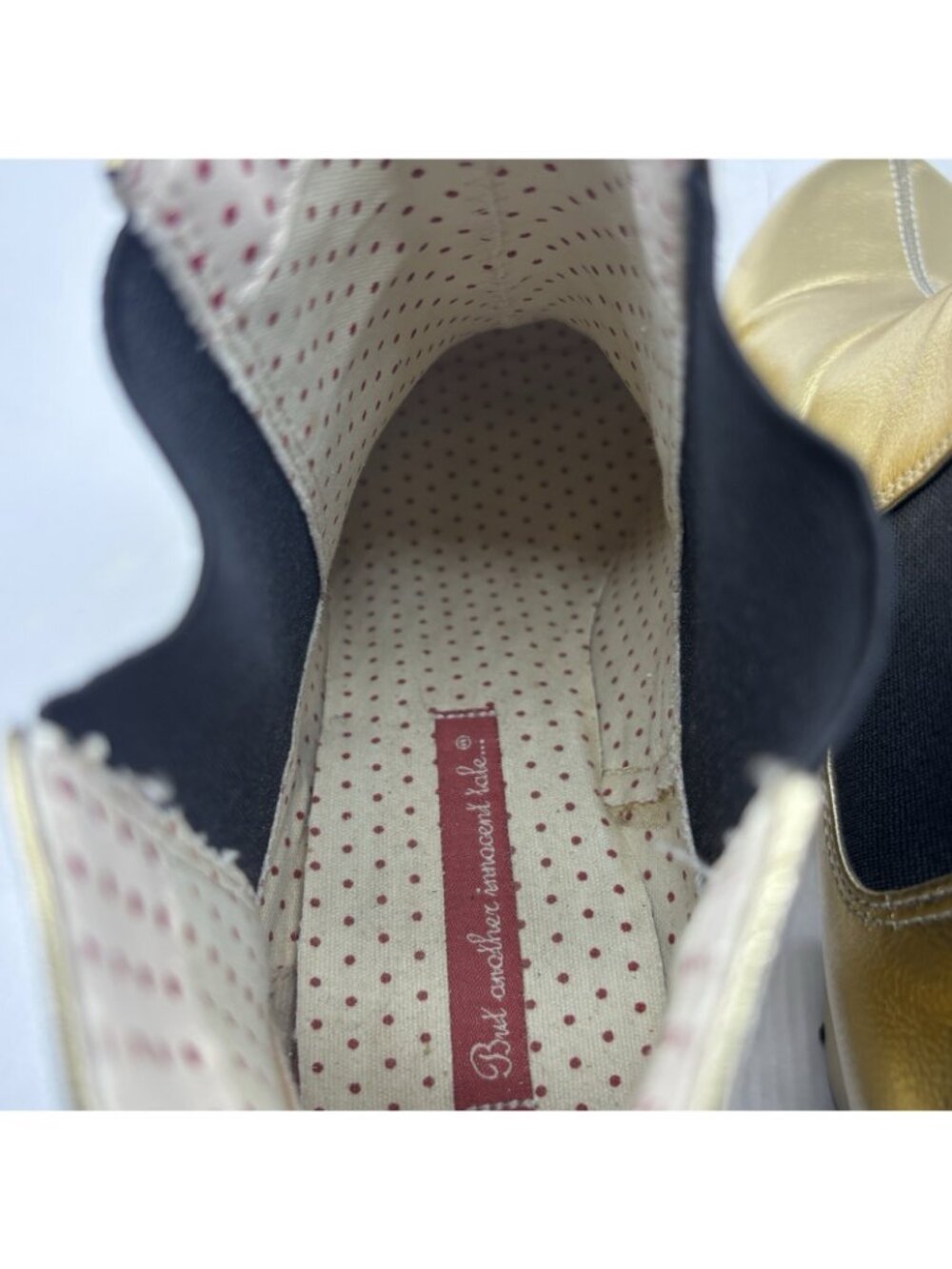 But Another Innocent Tale Ankle Boots, Heels B.A.I.T Women’s Size 10 Gold - Picture 11 of 16